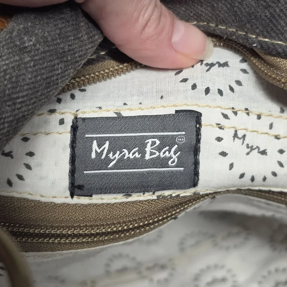 MYRA Bag Tapestry Cotton Calf Hair Tooled Leather Distressed Crossbody Western